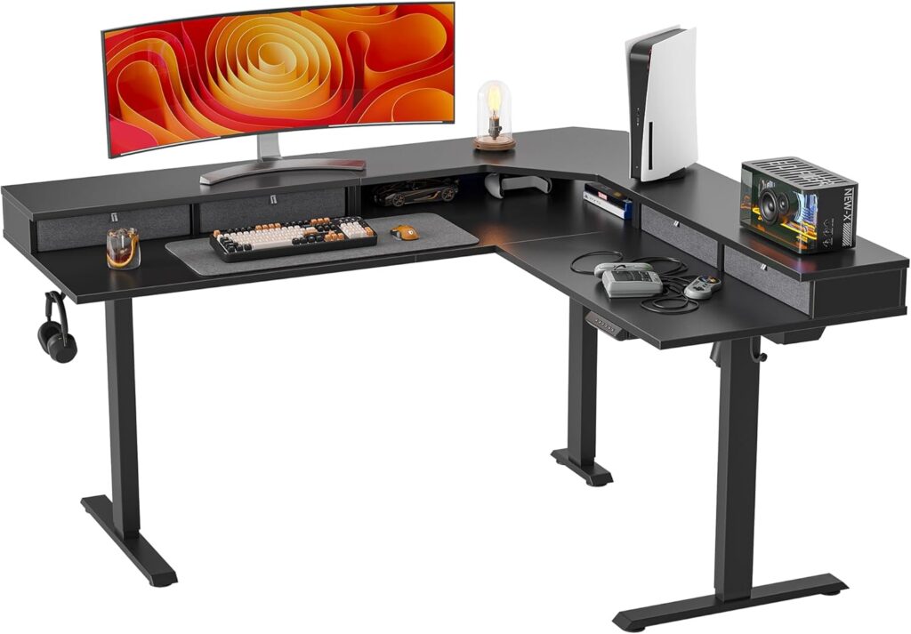 L-Shaped Adjustable Standing Desk