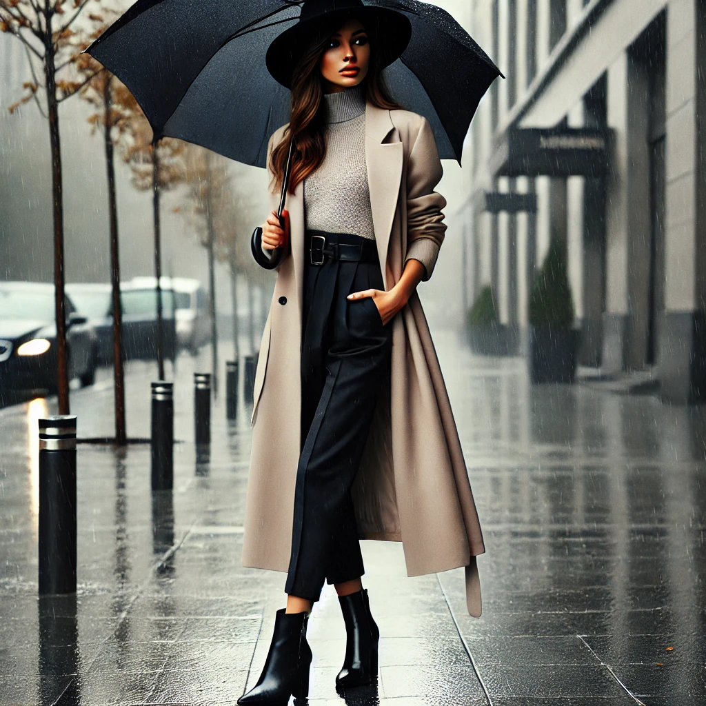 looking stylish in the rain