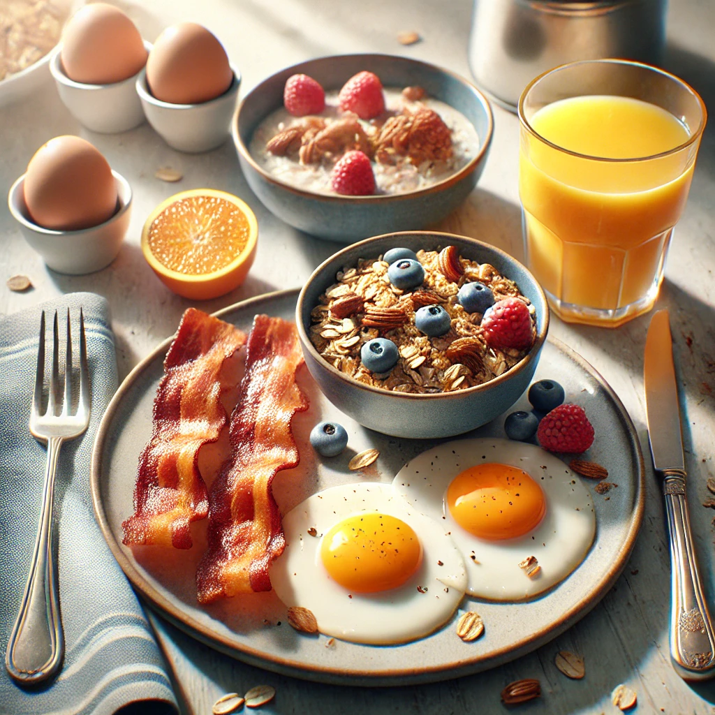 Which is Healthier - Bacon and Eggs or Muesli and Orange Juice